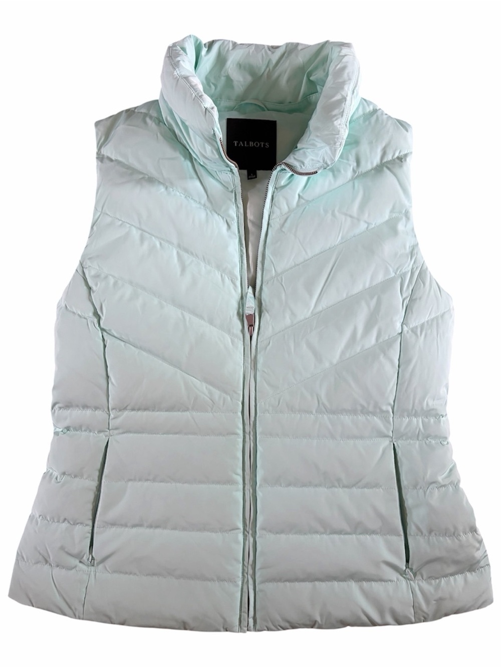 Talbots | Mint Green Full-Zip Quilted Puffer Vest